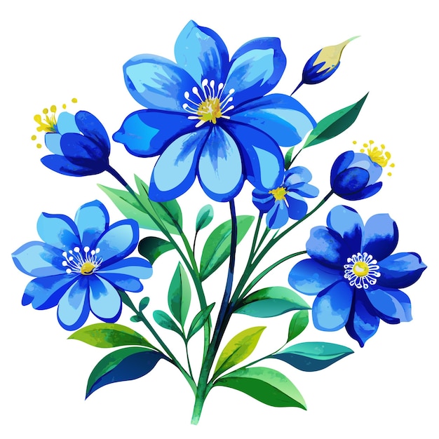 Una encantadora ilustración de flores en acuarela una mariposa de colores