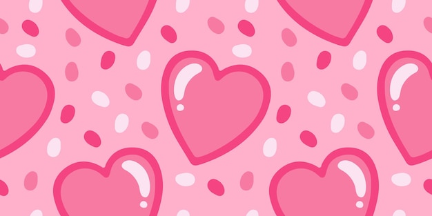 Encantadores corazones patrón romántico vector de patrones sin fisuras en el estilo de garabatos dibujados a mano