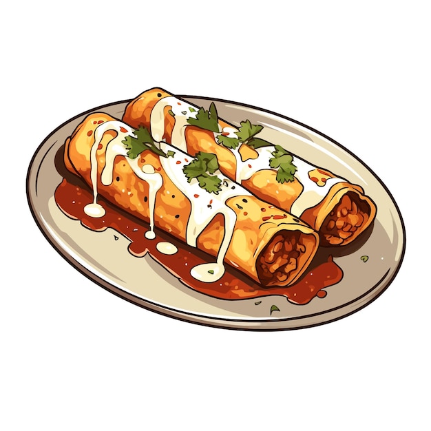 Enchilada vector clipart fondo blanco