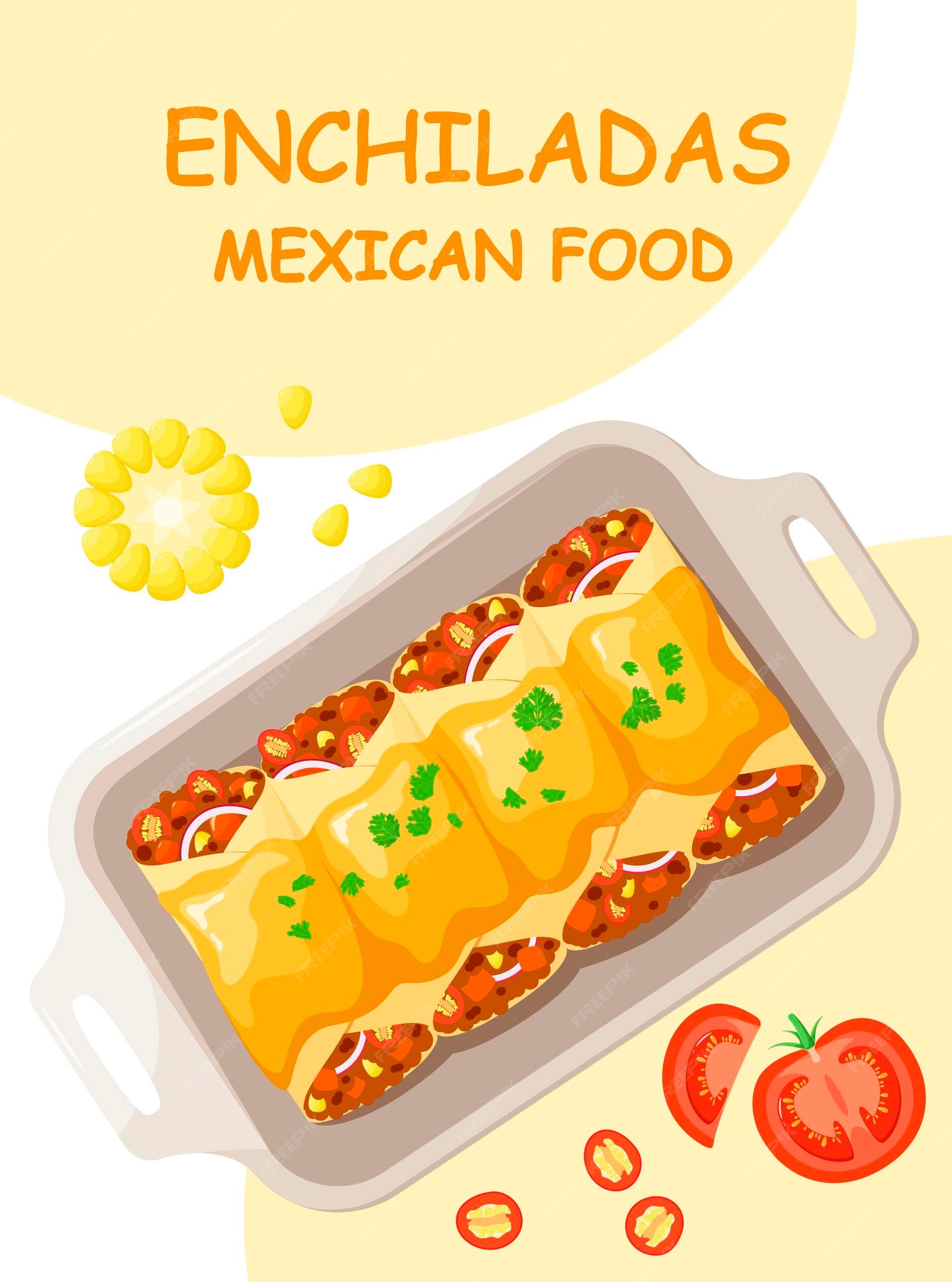 Enchiladas comida mexicana. | Vector Premium