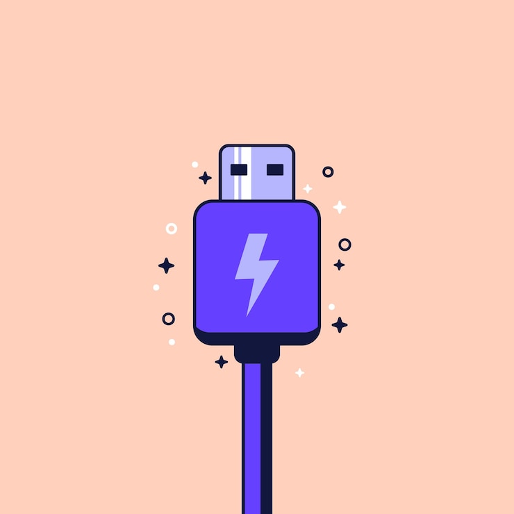 Vector enchufe de carga usb arte vectorial