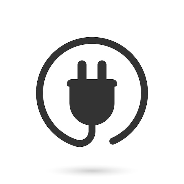 Enchufe eléctrico con un icono de enchufe en estilo plano Ilustración vectorial del símbolo de conexión en un fondo aislado Concepto de negocio de señales de error 404