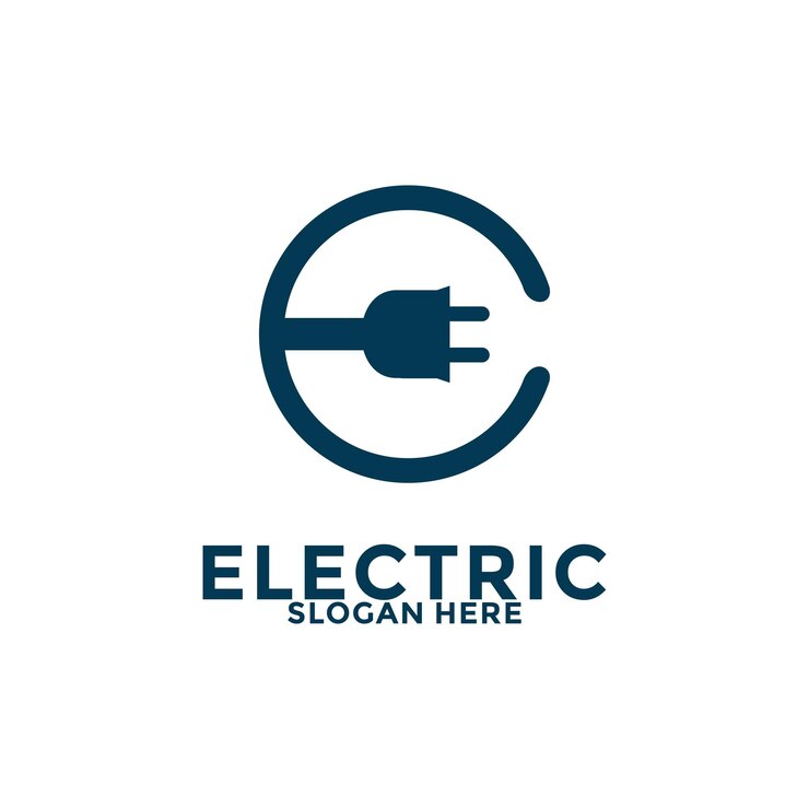 Vector enchufe eléctrico con la letra ec o e vector de logotipo enchufe creativo vector de energy power logotipo