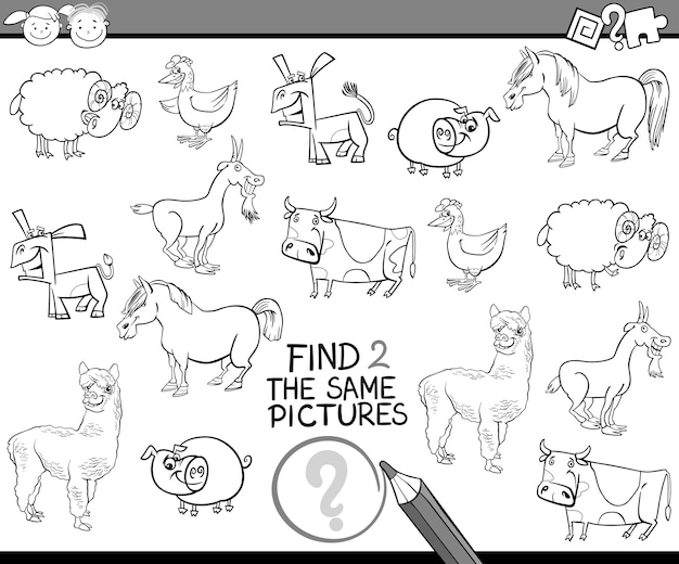 encontrar dibujos animados de juego de mismas imágenes