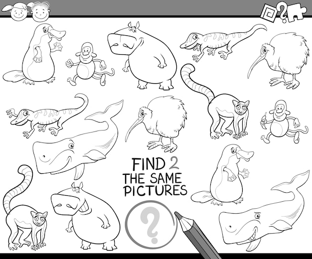 encontrar dibujos animados de juego de mismas imágenes