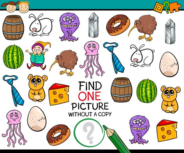 encontrar dibujos animados de juego de una sola imagen