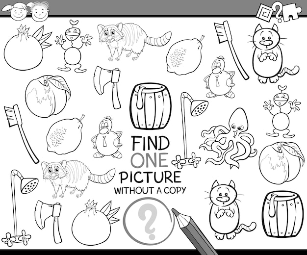 encontrar dibujos animados de juego de una sola imagen