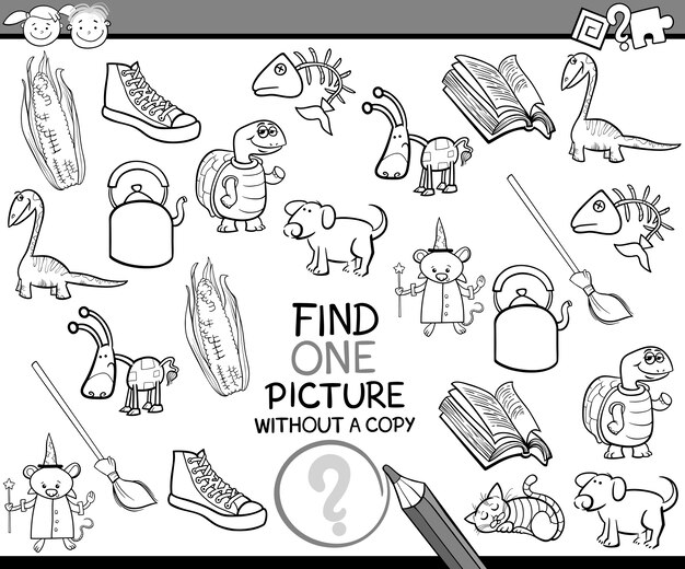 encontrar dibujos animados de juego de una sola imagen