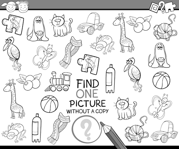 encontrar dibujos animados de juego de una sola imagen