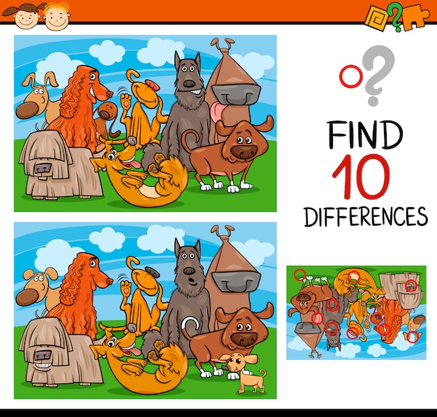 encontrar diferencias juego de dibujos animados