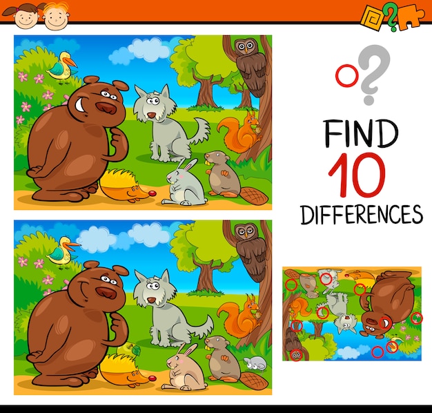 encontrar diferencias juego de dibujos animados