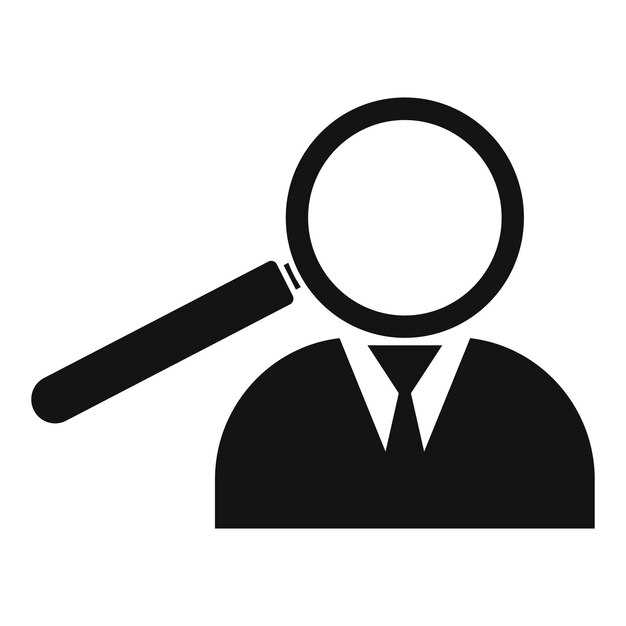 Encontrar el icono de trabajador de oficina adecuado Ilustración simple del icono de vector de encontrar el trabajador de oficina adecuado para diseño web aislado sobre fondo blanco