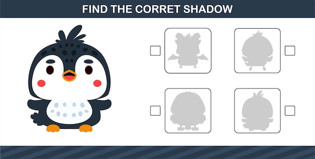 Encontrar la sombra correcta del lindo juego de página de educación animal para jardín de infantes y preescolar