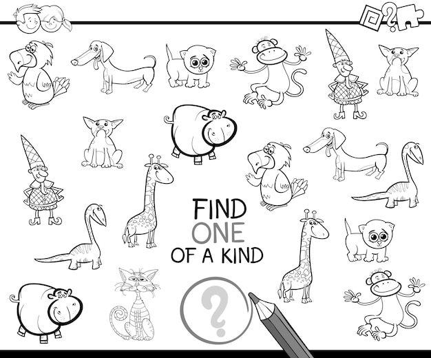 encontrar uno de un tipo para colorear página