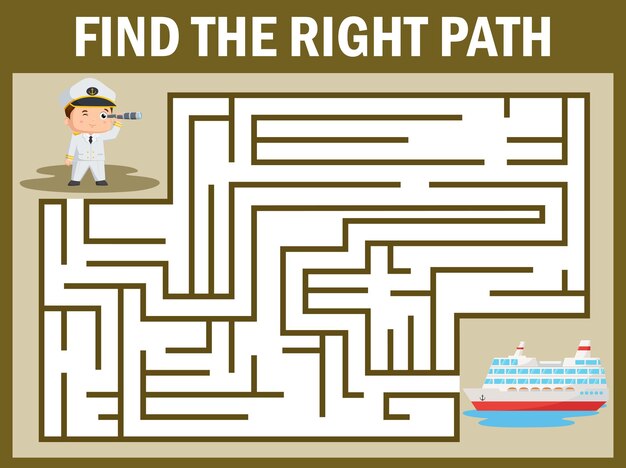 Encuentra el camino correcto desde el marinero hasta el barco