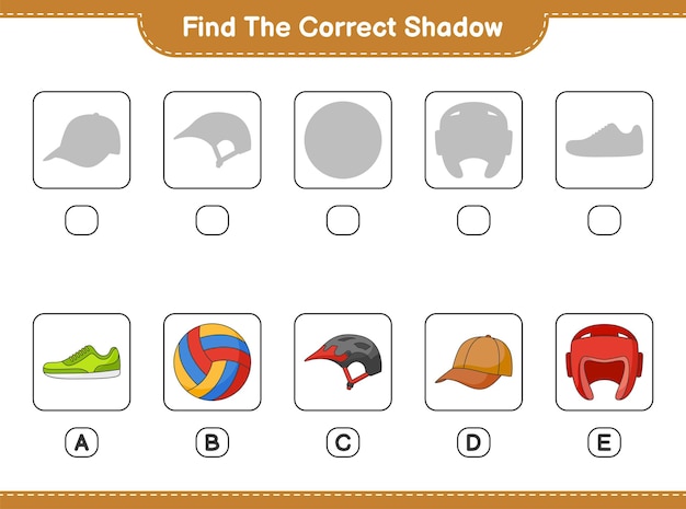Encuentra y combina la sombra correcta de casco de bicicleta, guantes de boxeo, gorra, sombrero, voleibol y zapatillas