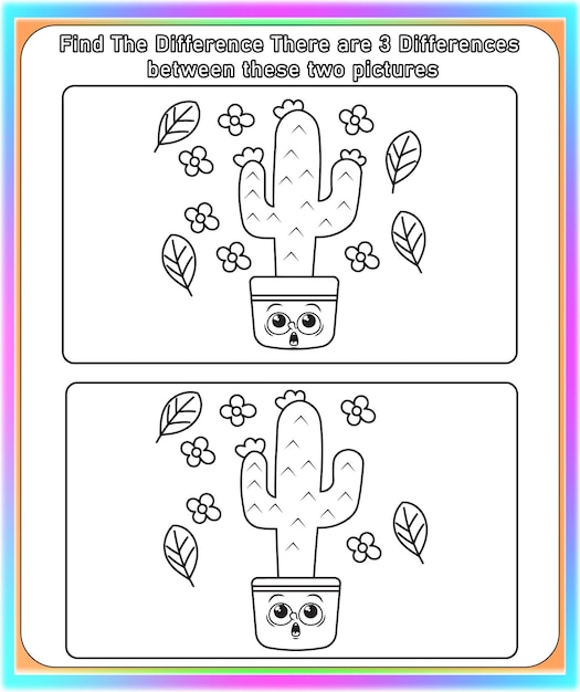 Encuentra la diferencia entre los cactus y las flores Puzzle para niños
