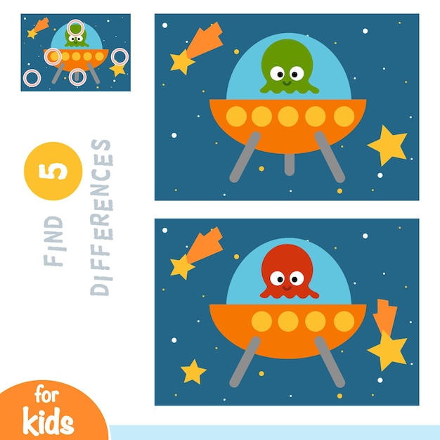 Encuentra diferencias juego educativo OVNI en el espacio