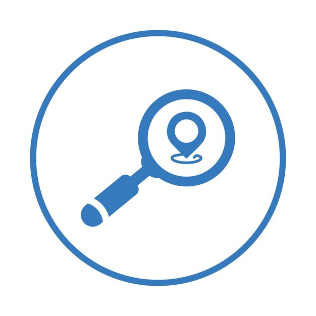 Encuentra el icono de SEO local Diseño de color azul