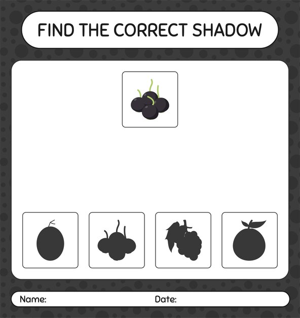 Encuentra el juego de sombras correcto con farkleberry. hoja de trabajo para niños en edad preescolar, hoja de actividades para niños