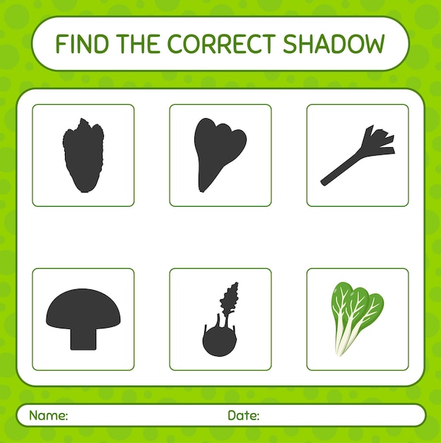 Encuentra el juego de sombras correcto con la hoja de trabajo de komatsuna para niños en edad preescolar hoja de actividades para niños