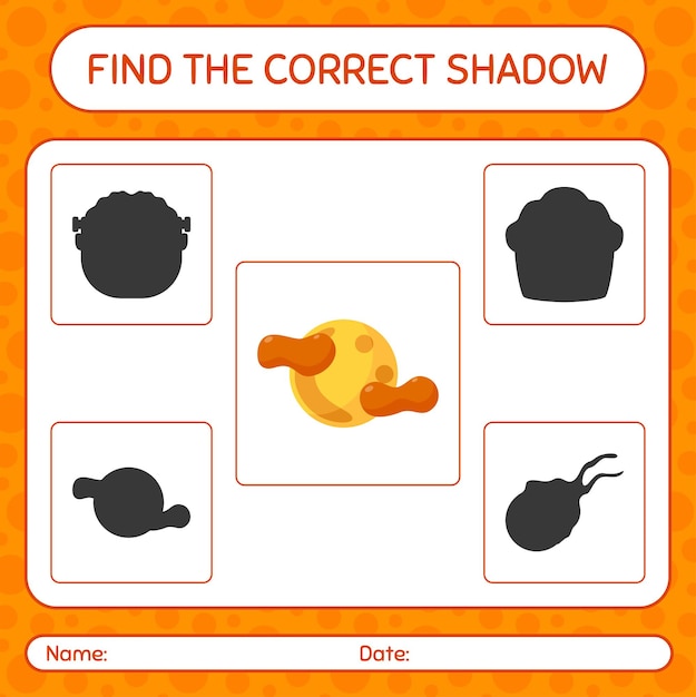 Encuentra el juego de sombras correcto con luna llena. hoja de trabajo para niños en edad preescolar, hoja de actividades para niños