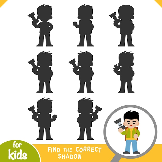 Encuentra el juego de sombras correcto para niños Fotógrafo con una cámara