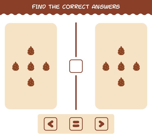 Encuentra las respuestas correctas de piña de dibujos animados. juego de búsqueda y conteo. juego educativo para niños y niños pequeños en edad preescolar.