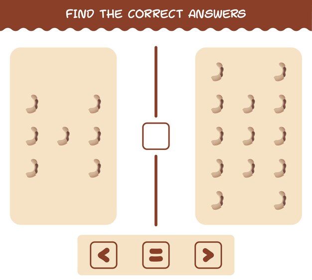 Encuentra las respuestas correctas de tamarindo de dibujos animados. Juego de búsqueda y conteo. Juego educativo para niños y niños pequeños en edad preescolar.