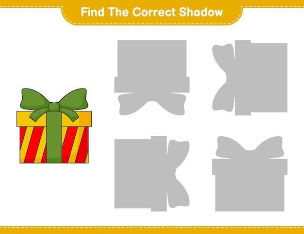 Encuentra la sombra correcta Encuentra y combina la sombra correcta de Box Gift Juego educativo para niños