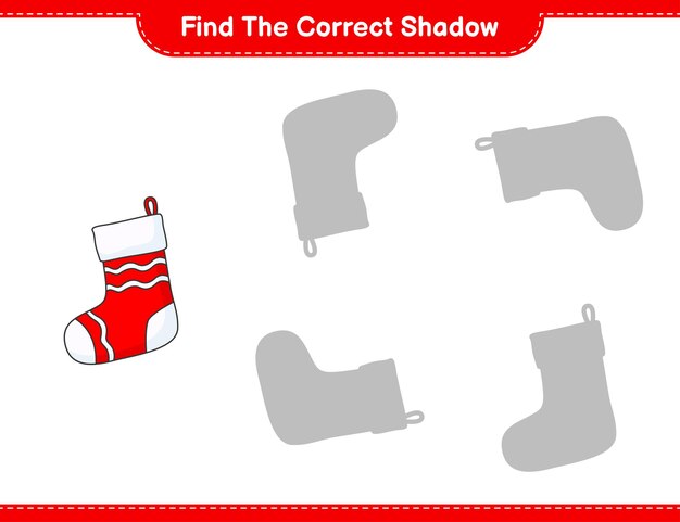 Encuentra la sombra correcta Encuentra y combina la sombra correcta de Christmas Sock