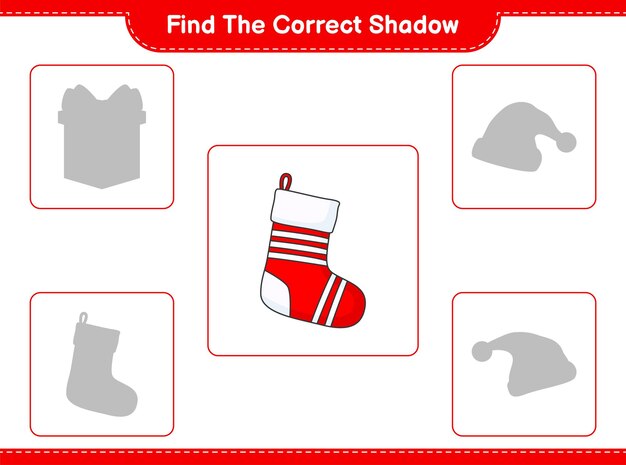 Encuentra la sombra correcta Encuentra y combina la sombra correcta de Christmas Sock