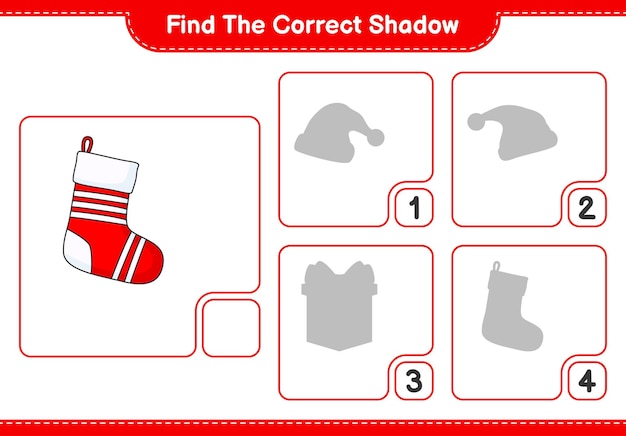 Encuentra la sombra correcta Encuentra y combina la sombra correcta de Christmas Sock