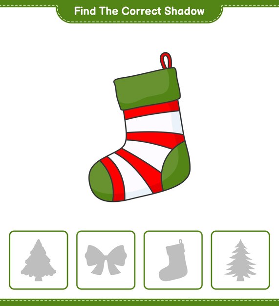 Encuentra la sombra correcta Encuentra y combina la sombra correcta de Christmas Sock