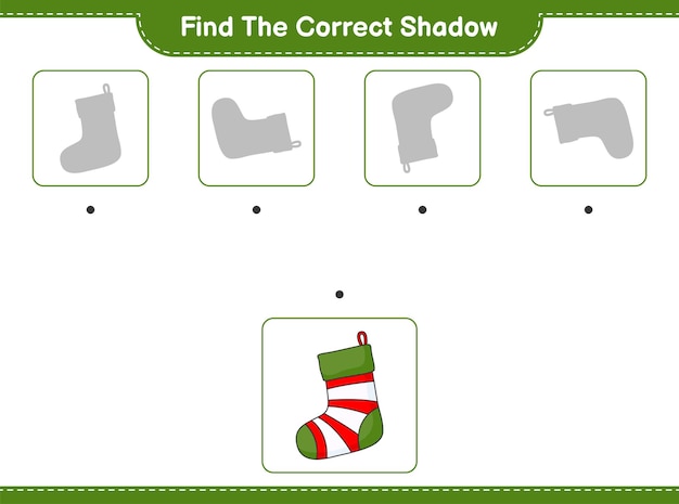 Encuentra la sombra correcta Encuentra y combina la sombra correcta de Christmas Sock