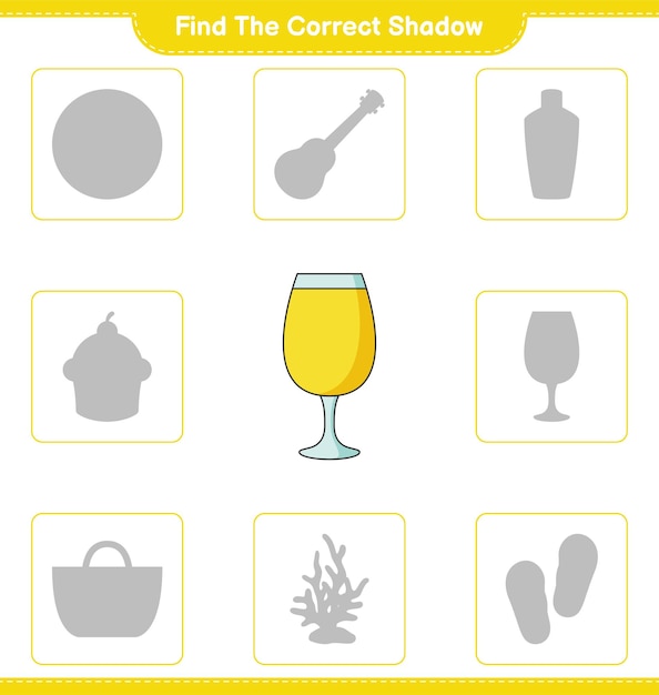 Encuentra la sombra correcta encuentra y combina la sombra correcta de cóctel juego educativo para niños