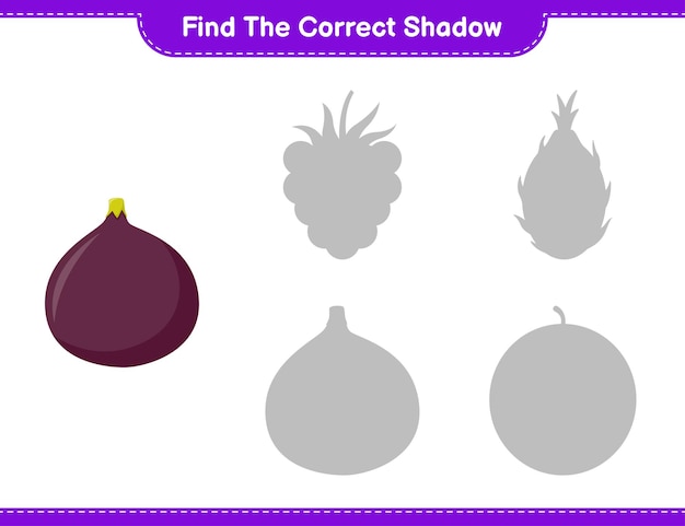 Encuentra la sombra correcta. encuentra y combina la sombra correcta de la fig. juego educativo para niños, hoja de trabajo imprimible