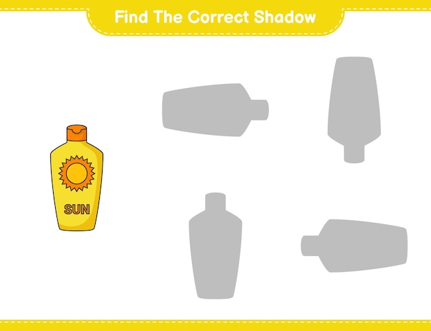 Encuentra la sombra correcta Encuentra y combina la sombra correcta de Sunscreen Juego educativo para niños