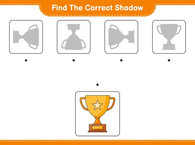 Encuentra la sombra correcta Encuentra y combina la sombra correcta de Trophy Juego educativo para niños