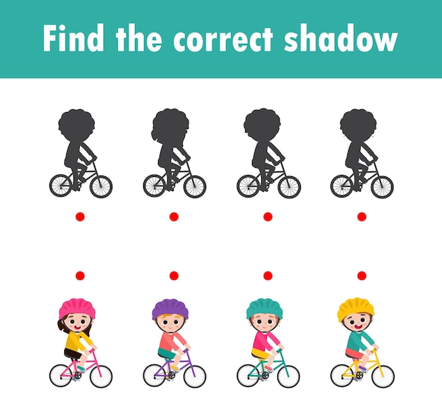 Vector encuentra la sombra correcta juego educativo para niños juego de combinación de sombras para niños juego visual