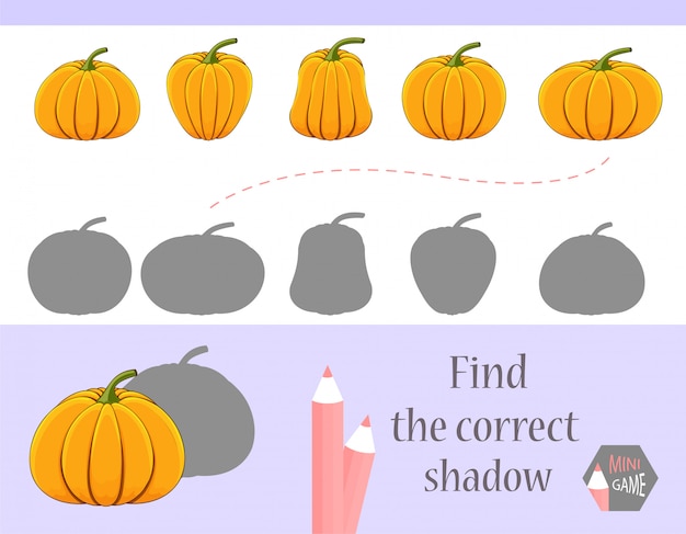 Encuentra la sombra correcta, juego educativo para niños