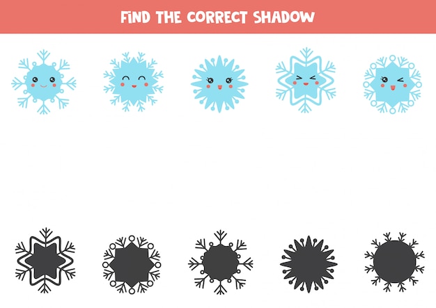 Encuentra las sombras correctas de los copos de nieve.