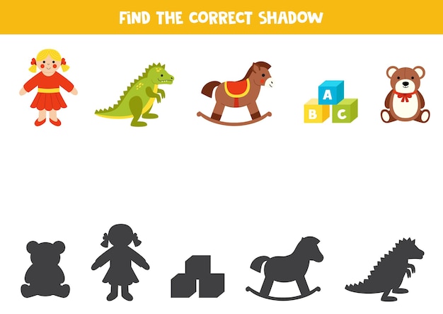 Encuentra sombras de juguetes de dibujos animados educativos juego lógico para niños
