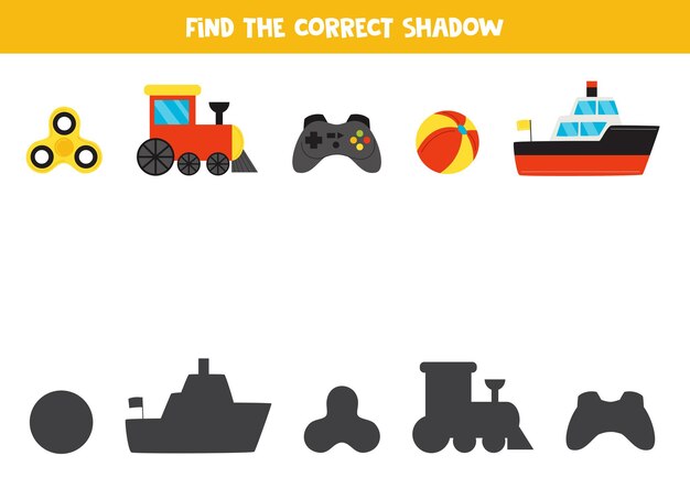 Encuentra sombras de juguetes de dibujos animados educativos juego lógico para niños