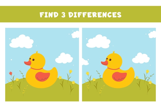Encuentra tres diferencias Pato en el desierto