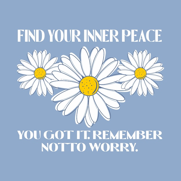 Encuentra tu paz interior ilustración tipografía eslogan para camiseta impresión tee diseño gráfico