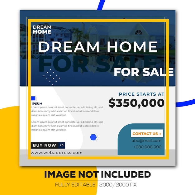 Encuentre la casa de sus sueños en el diseño de carteles de venta.