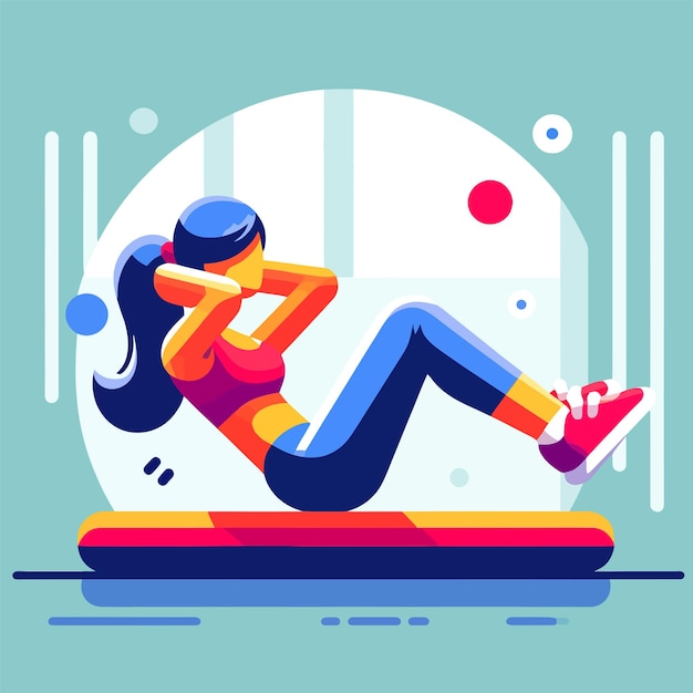 endurance deportivo femenino sentarse para la dieta en estilo de diseño plano