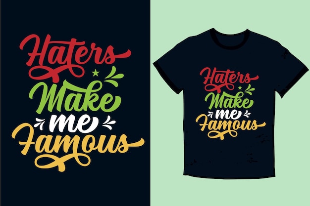 Vector los enemigos me hacen famoso diseño de camisetas citas de tipografía