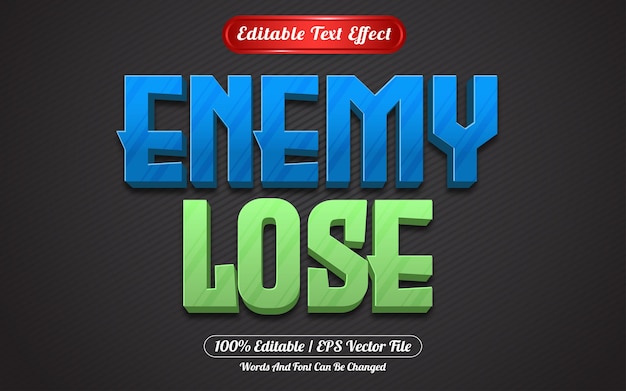 Enemy pierde estilo de juego de efecto de texto editable